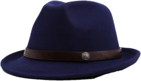 Woolen Women Fedora Hat Men Vintage Church Bowler Black White Wide Brim Classic Jazz Caps