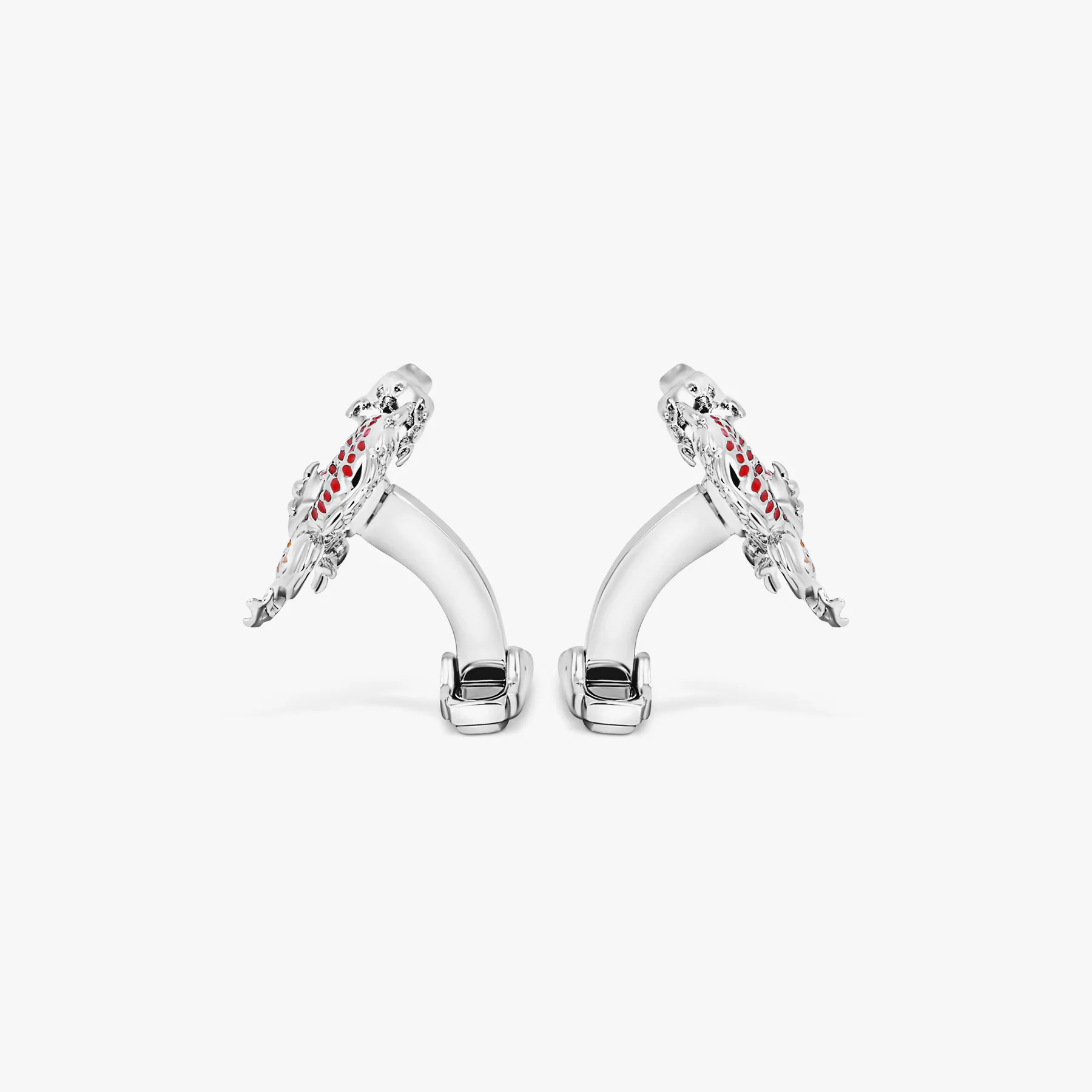 Year of the Dragon Cufflinks in Red and Orange Enamel