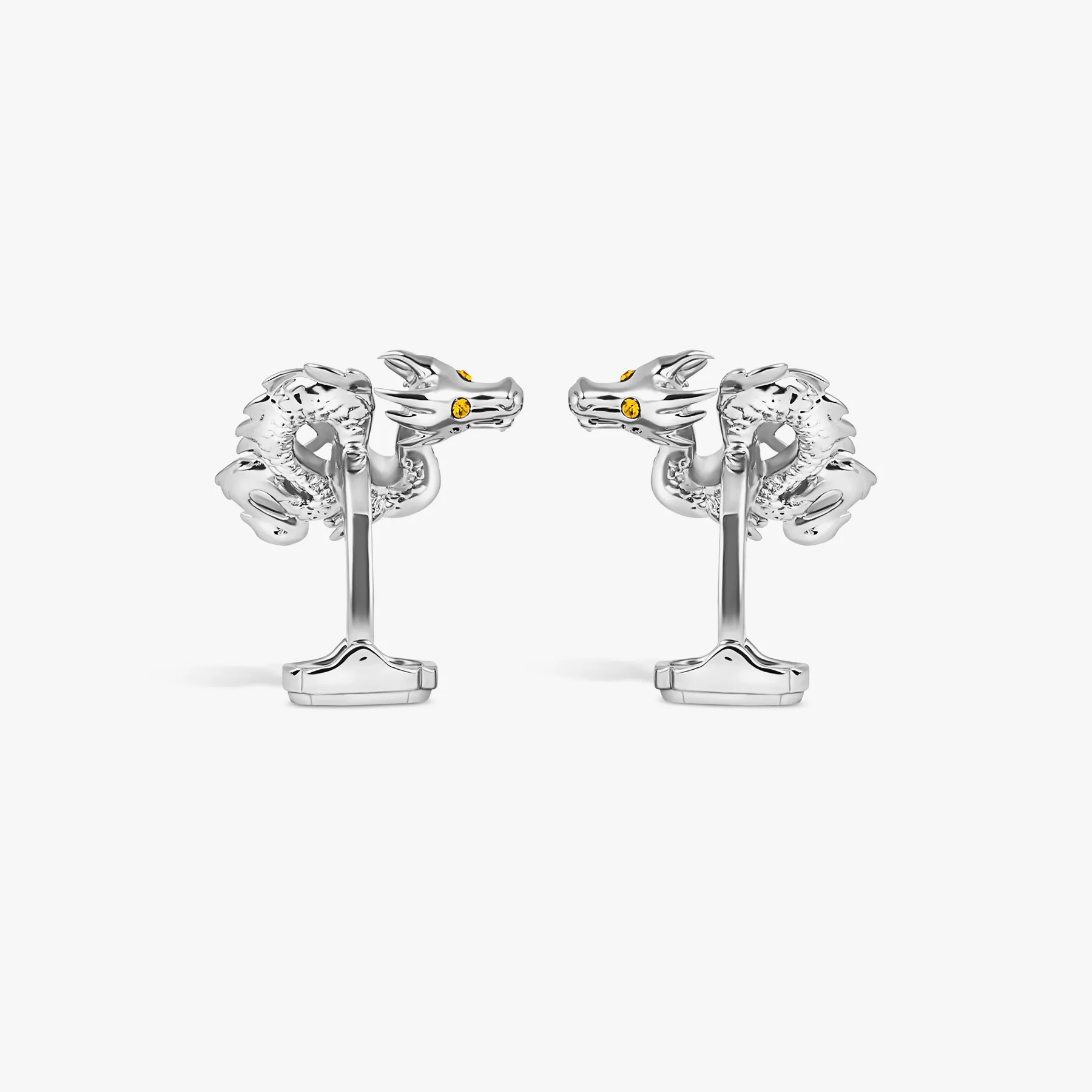 Year of the Dragon Cufflinks in Red and Orange Enamel
