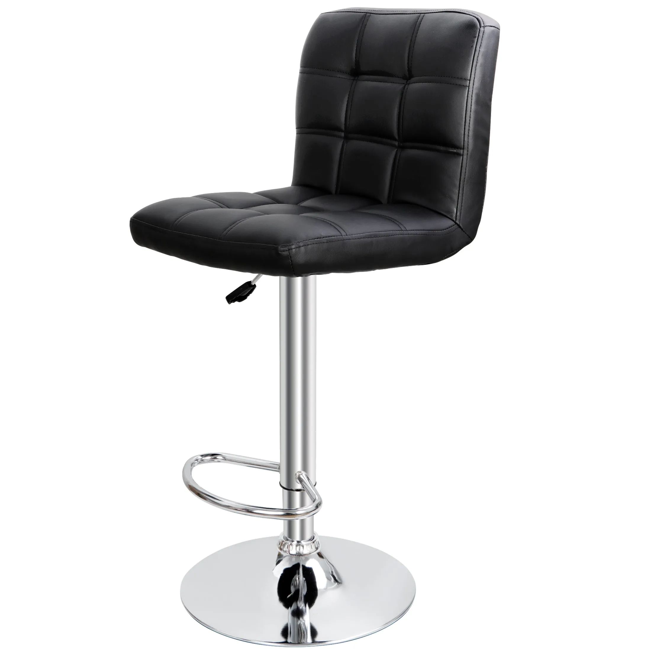 ZENY™ Adjustable Swivel Barstools, Modern PU Leather Kitchen Counter BarStools, Square Back Set of 2