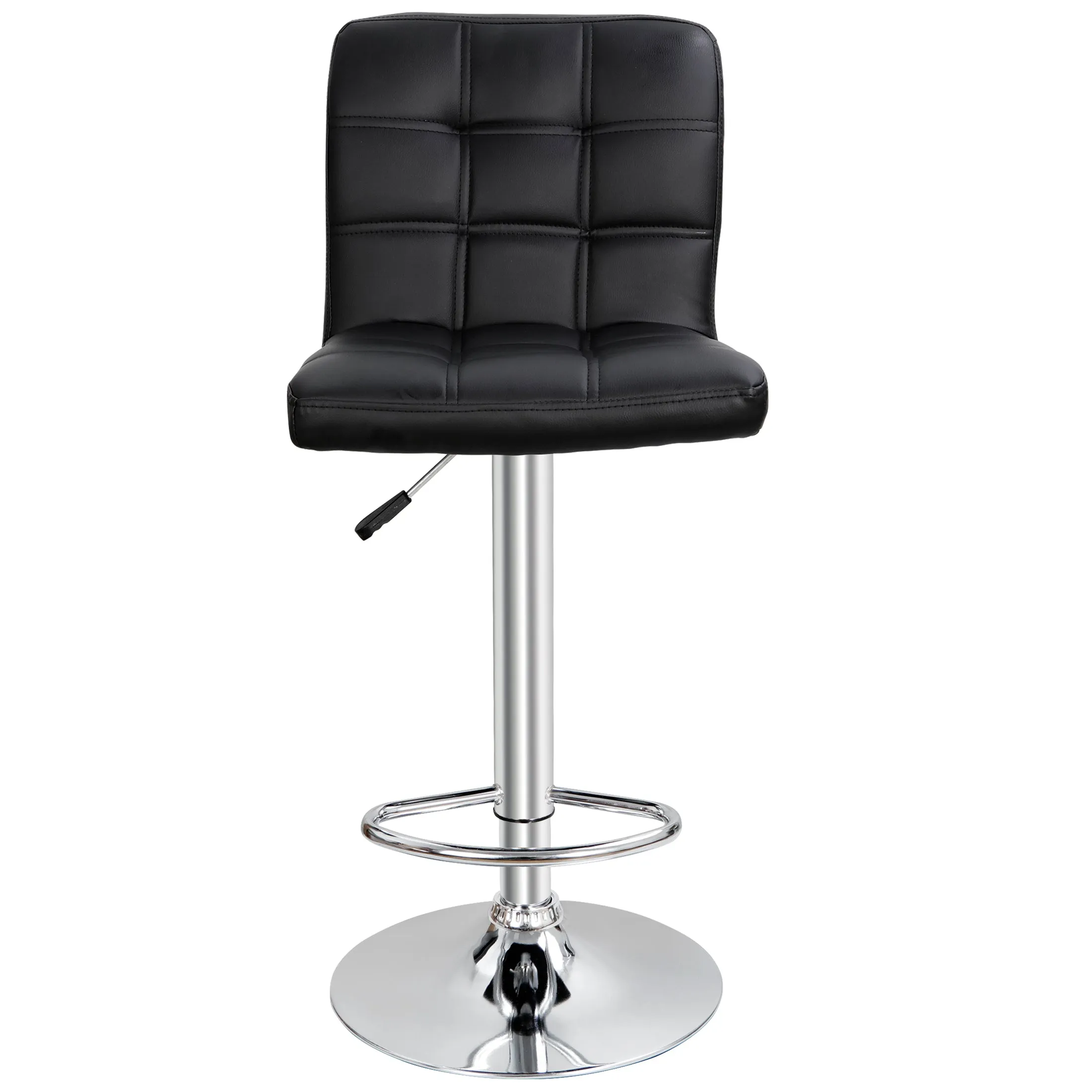 ZENY™ Adjustable Swivel Barstools, Modern PU Leather Kitchen Counter BarStools, Square Back Set of 2